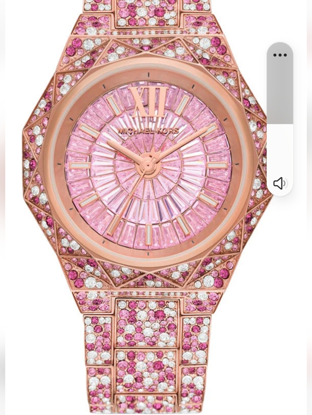 Michael Kors Rose Gold and Pink Crystal Pavé Watch